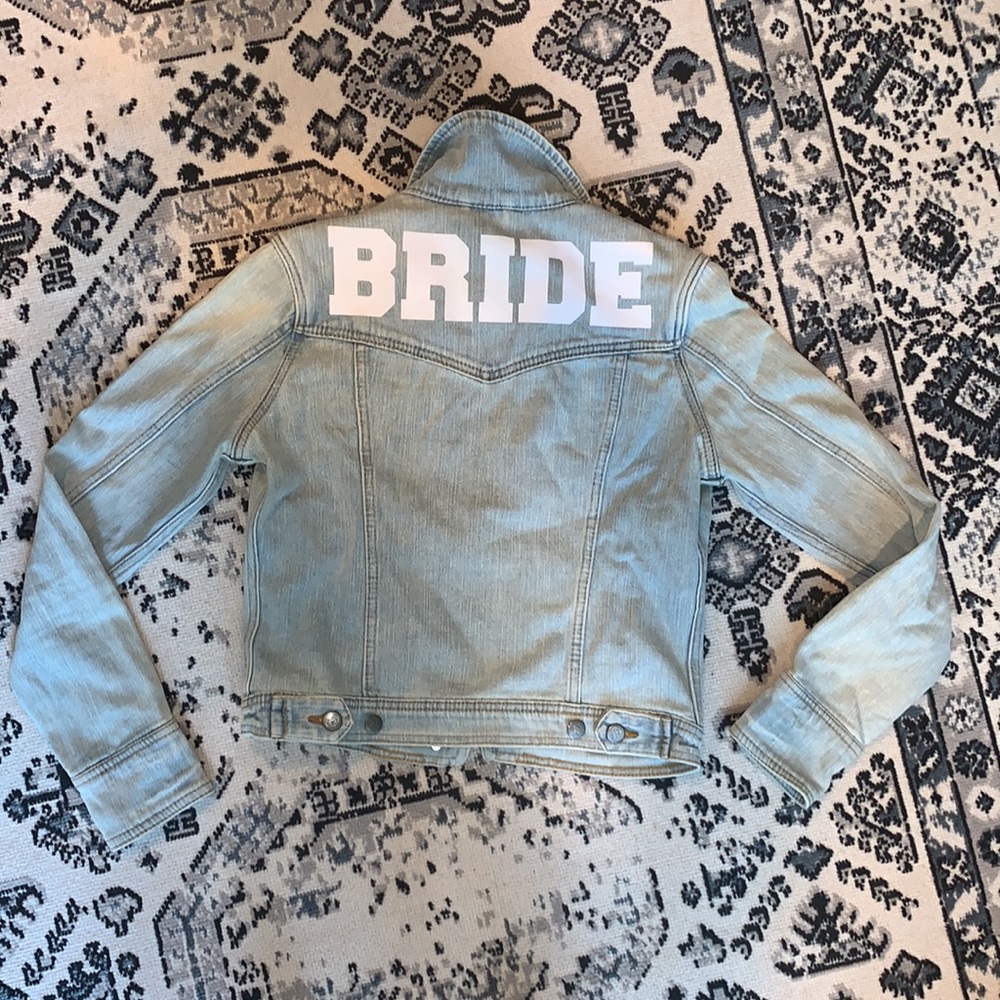 BRIDE wedding Bachelorette Jean Denim Jacket